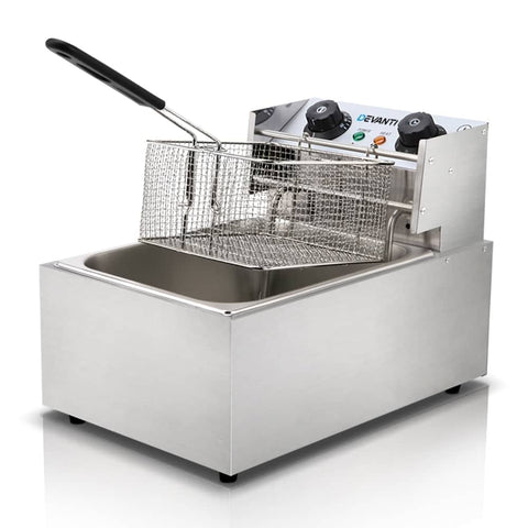 darrahopens Appliances > Kitchen Appliances Devanti Commercial Electric Single Deep Fryer - Silver