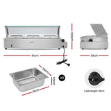 darrahopens Appliances > Kitchen Appliances Devanti Commercial Food Warmer Bain Marie Electric Buffet Pan Stainless Steel