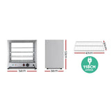 darrahopens Appliances > Kitchen Appliances Devanti Commercial Food Warmer Pie Hot Display Showcase Cabinet Stainless Steel