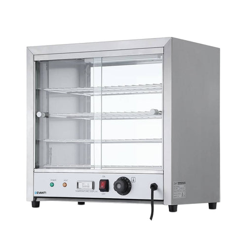 darrahopens Appliances > Kitchen Appliances Devanti Commercial Food Warmer Pie Hot Display Showcase Cabinet Stainless Steel