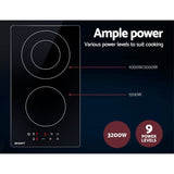 darrahopens Appliances > Kitchen Appliances Devanti Electric Ceramic Cooktop 30cm Kitchen Cooker Cook Top Hob Touch Control 3-Zones