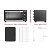 darrahopens Appliances > Kitchen Appliances Devanti Electric Convection Oven Bake Benchtop Rotisserie Grill 60L