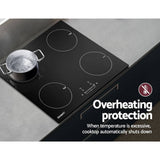 Darrahopens Appliances > Kitchen Appliances Devanti Electric Induction Cooktop 60cm Ceramic 4 Zones Stove Cook Top Hot Plate