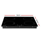 Darrahopens Appliances > Kitchen Appliances Devanti Electric Induction Cooktop 60cm Ceramic 4 Zones Stove Cook Top Hot Plate