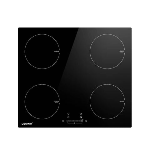 Darrahopens Appliances > Kitchen Appliances Devanti Electric Induction Cooktop 60cm Ceramic 4 Zones Stove Cook Top Hot Plate
