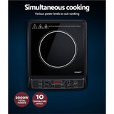 Darrahopens Appliances > Kitchen Appliances Devanti Electric Induction Cooktop Portable Cook Top Ceramic Kitchen Hot Plate