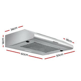 darrahopens Appliances > Kitchen Appliances DEVANTI Fixed Range Hood Rangehood Stainless Steel Kitchen Canopy 60cm 600mm