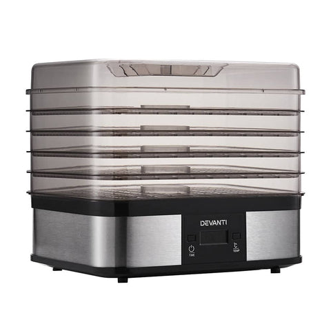 darrahopens Appliances > Kitchen Appliances Devanti Food Dehydrator with 5 Trays - Silver