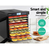 darrahopens Appliances > Kitchen Appliances Devanti Food Dehydrators Stainless Steel Jerky Dehydrator Fruit Dryer 10 Trays