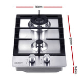 darrahopens Appliances > Kitchen Appliances Devanti Gas Cooktop 30cm Gas Stove Cooker 2 Burner Cook Top Konbs NG LPG Steel