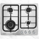 darrahopens Appliances > Kitchen Appliances Devanti Gas Cooktop 60cm Gas Stove Cooker 4 Burner Cook Top Konbs NG LPG Steel