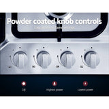 darrahopens Appliances > Kitchen Appliances Devanti Gas Cooktop 60cm Gas Stove Cooker 4 Burner Cook Top Konbs NG LPG Steel
