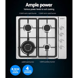 darrahopens Appliances > Kitchen Appliances Devanti Gas Cooktop 60cm Kitchen Stove 4 Burner Cook Top NG LPG Stainless Steel Silver