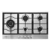 darrahopens Appliances > Kitchen Appliances Devanti Gas Cooktop 90cm Kitchen Stove Cooker 5 Burner Stainless Steel NG/LPG Silver