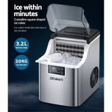 Darrahopens Appliances > Kitchen Appliances Devanti Ice Maker Machine Commercial Portable Ice Cube Tray Countertop 3.2L