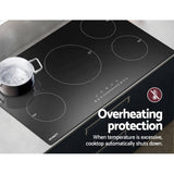 Darrahopens Appliances > Kitchen Appliances Devanti Induction Cooktop 90cm Electric Cooker Ceramic 5 Zones Stove Hot Plate