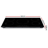 Darrahopens Appliances > Kitchen Appliances Devanti Induction Cooktop 90cm Electric Cooker Ceramic 5 Zones Stove Hot Plate