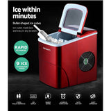 darrahopens Appliances > Kitchen Appliances DEVANTi Portable Ice Cube Maker Machine 2L Home Bar Benchtop Easy Quick Red