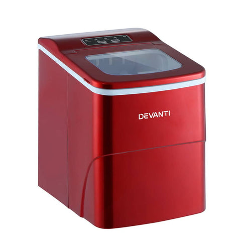 darrahopens Appliances > Kitchen Appliances DEVANTi Portable Ice Cube Maker Machine 2L Home Bar Benchtop Easy Quick Red