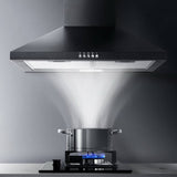 darrahopens Appliances > Kitchen Appliances Devanti Pyramid Range Hood Rangehood 600mm 60cm Kitchen Canopy Black
