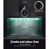 darrahopens Appliances > Kitchen Appliances Devanti Pyramid Range Hood Rangehood 600mm 60cm Kitchen Canopy Black