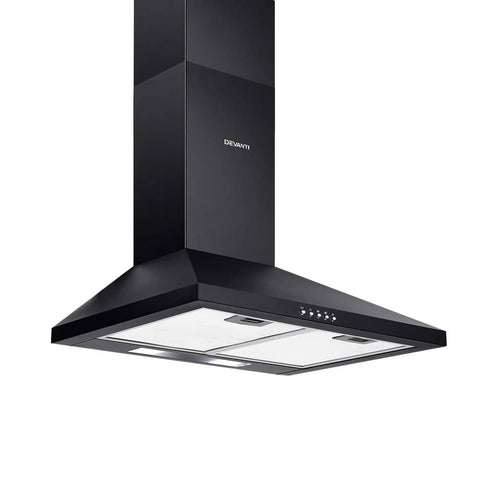 darrahopens Appliances > Kitchen Appliances Devanti Pyramid Range Hood Rangehood 600mm 60cm Kitchen Canopy Black