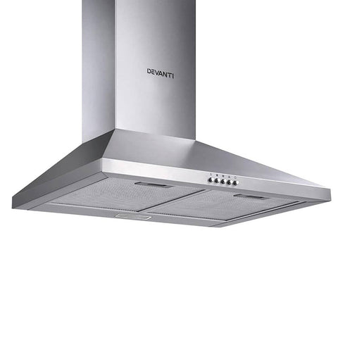 darrahopens Appliances > Kitchen Appliances Devanti Range Hood 60cm 600mm Kitchen Canopy Stainless Steel Rangehood Wall Mount