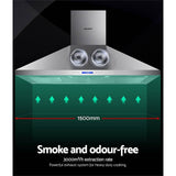 darrahopens Appliances > Kitchen Appliances Devanti Range Hood Commercial Rangehood BBQ Hoods Kitchen Alfresco Canopy 1500mm