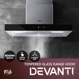 darrahopens Appliances > Kitchen Appliances Devanti Rangehood 600mm Range Hood 60cm Stainless Steel Glass Kitchen Canopy
