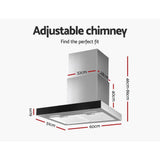 darrahopens Appliances > Kitchen Appliances Devanti Rangehood 600mm Range Hood 60cm Stainless Steel Glass Kitchen Canopy