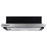 darrahopens Appliances > Kitchen Appliances Devanti Rangehood Range Hood Stainless Steel Slide Out Kitchen Canopy 60cm 600mm Black