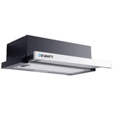 darrahopens Appliances > Kitchen Appliances Devanti Rangehood Range Hood Stainless Steel Slide Out Kitchen Canopy 60cm 600mm Black