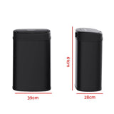 Darrahopens Appliances > Kitchen Appliances Devanti Sensor Bin 50L Motion Rubbish Trash Can Auto Touch Free Kitchen Black