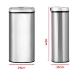 Darrahopens Appliances > Kitchen Appliances Devanti Sensor Bin 60L Motion Rubbish Stainless Trash Can Automatic Touch Free