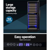 Darrahopens Appliances > Kitchen Appliances Devanti Wine Cooler Fridge Compressor Cellar Chiller Commercial Home 154 Bottles