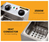 darrahopens Appliances > Kitchen Appliances EuroChef Commercial Electric Deep Fryer Frying Basket Chip Cooker Fry Scoop