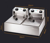 darrahopens Appliances > Kitchen Appliances EuroChef Commercial Electric Deep Fryer Twin Frying Basket Chip Cooker Fry