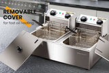 darrahopens Appliances > Kitchen Appliances EuroChef Commercial Electric Deep Fryer Twin Frying Basket Chip Cooker Fry
