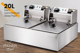 darrahopens Appliances > Kitchen Appliances EuroChef Commercial Electric Deep Fryer Twin Frying Basket Chip Cooker Fry