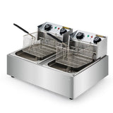 darrahopens Appliances > Kitchen Appliances EuroChef Commercial Electric Deep Fryer Twin Frying Basket Chip Cooker Fry