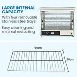 Darrahopens Appliances > Kitchen Appliances EUROCHEF Commercial Food Warmer Electric 1000W 4-Tier Hot Display Stainless Steel Cabinet