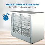 Darrahopens Appliances > Kitchen Appliances EUROCHEF Commercial Food Warmer Electric 1000W 4-Tier Hot Display Stainless Steel Cabinet