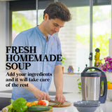 darrahopens Appliances > Kitchen Appliances EUROCHEF Soup Maker Blender Smoothie Compact Hot Cold Stainless Steel Mixer