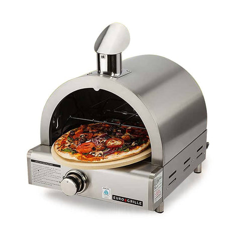darrahopens Appliances > Kitchen Appliances EuroGrille Portable Pizza Oven BBQ Camping LPG Gas Benchtop Stainless Steel
