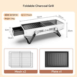 Darrahopens Appliances > Kitchen Appliances Foldable Portable Charcoal Frying Grill Grilling Outdoor Tabletop BBQ Grill For Camping Hiking Picnics