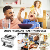 darrahopens Appliances > Kitchen Appliances Pasta Maker Manual Steel Machine with 8 Adjustable Thickness Settings