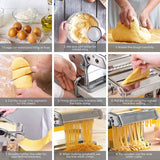 darrahopens Appliances > Kitchen Appliances Pasta Maker Manual Steel Machine with 8 Adjustable Thickness Settings