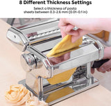 darrahopens Appliances > Kitchen Appliances Pasta Maker Manual Steel Machine with 8 Adjustable Thickness Settings