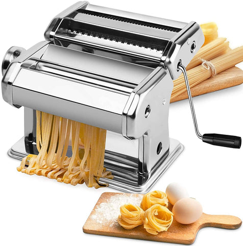 darrahopens Appliances > Kitchen Appliances Pasta Maker Manual Steel Machine with 8 Adjustable Thickness Settings
