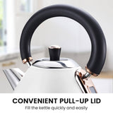 Darrahopens Appliances > Kitchen Appliances Pronti 1.7l Rose Trim Collection Kettle - White